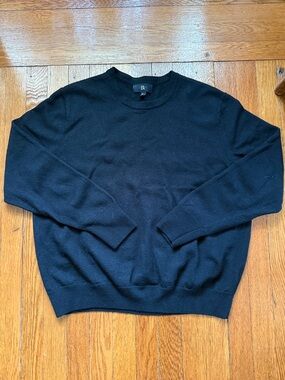 Banana Republic Black Womens Merino Wool Crewneck Sweater
